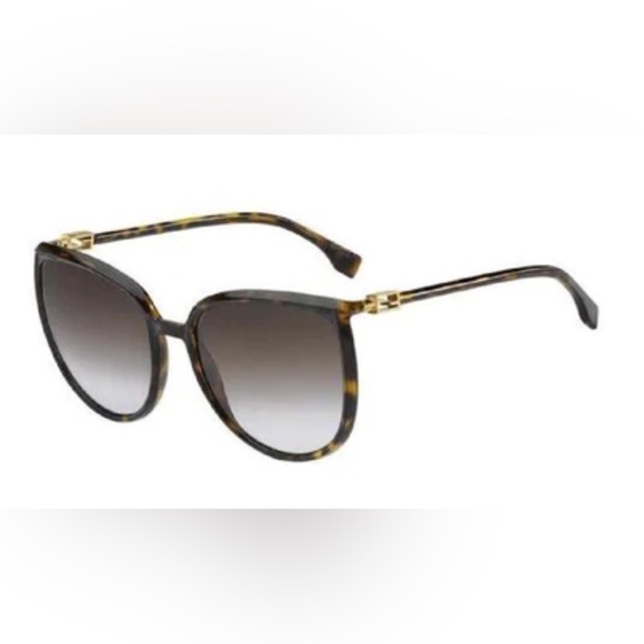 Fendi Accessories - FENDI 59mm Dark Havana Tortoise Gradient Oversized Sunglasses